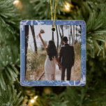 Erste Weihnachten, Custom Foto Keramikornament<br><div class="desc">So süß, unser erstes Weihnachtsfest Foto zu personalisieren</div>