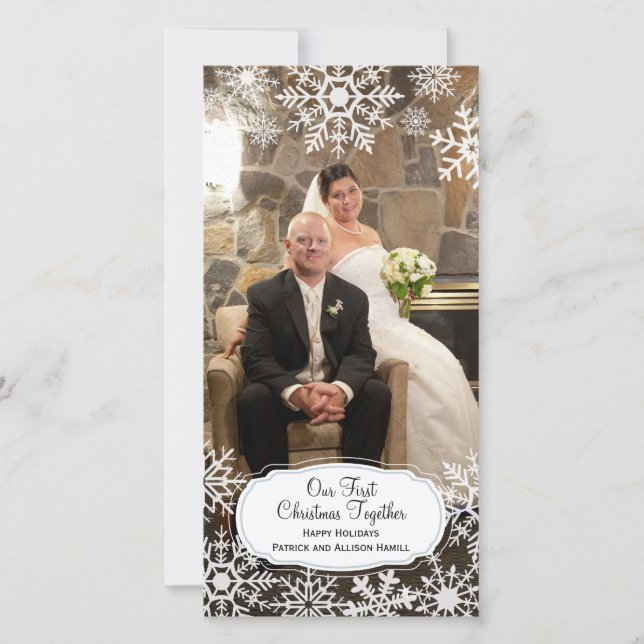 Erste Weihnachten gemeinsam - Elegante Schneeflock (Vorderseite)