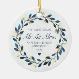 Erste Weihnachten Herr und Frau. Keramik Ornament