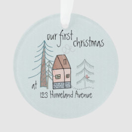 Erste Weihnachten im Niedlichen Doodle House in Ne Ornament