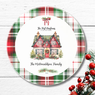 Erste Weihnachten im Zuhause Family Farmhouse Chic Getränkeuntersetzer