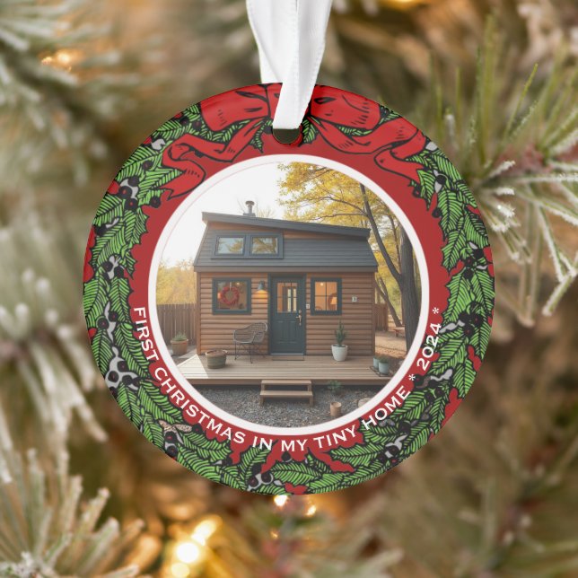 Erste Weihnachten in meinem winzigen Zuhause-Foto Ornament (Baum)