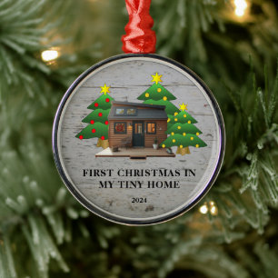 Erste Weihnachten in meiner Tiny Zuhause rustikal Ornament Aus Metall