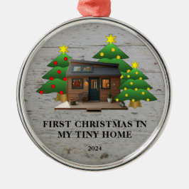 Erste Weihnachten in meiner Tiny Zuhause rustikal Ornament Aus Metall