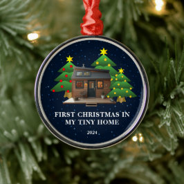 Erste Weihnachten in meiner Tiny Zuhause rustikal Ornament Aus Metall