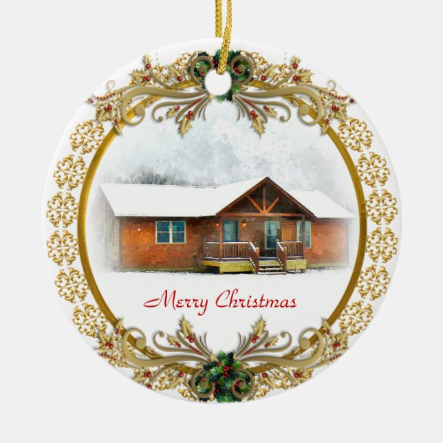 Erste Weihnachten in New Zuhause-Ornament Keramik Ornament (Vorne)