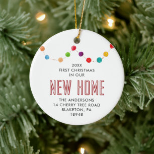 Erste Weihnachten in New Zuhause Personalisiert Ba Keramik Ornament