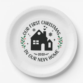 Erste Weihnachten in New Zuhause Personalisierte W Pappteller