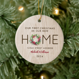 Erste Weihnachten in New Zuhause Rustic Imitats Wo Keramik Ornament