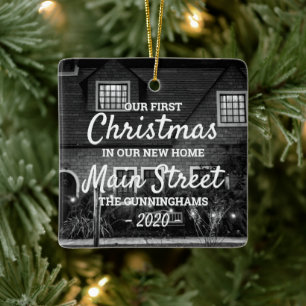 Erste Weihnachten in unserem neuen Zuhause Custom  Keramikornament