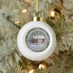 Erste Weihnachten in unserem neuen Zuhause-Foto Keramik Kugel-Ornament