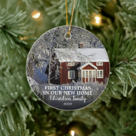 Erste Weihnachten in unserem neuen Zuhause Foto Keramik Ornament