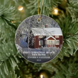 Erste Weihnachten in unserem neuen Zuhause-Foto Keramik Ornament