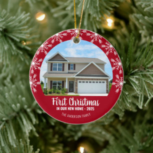 Erste Weihnachten in unserem neuen Zuhause Foto Re Keramik Ornament