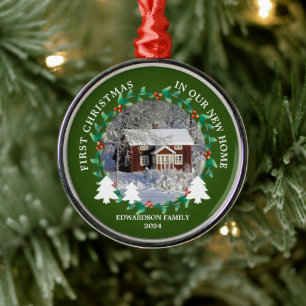 Erste Weihnachten in unserem neuen Zuhause House-F Ornament Aus Metall