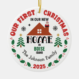 Erste Weihnachten in unserem neuen Zuhause-Individ Keramik Ornament