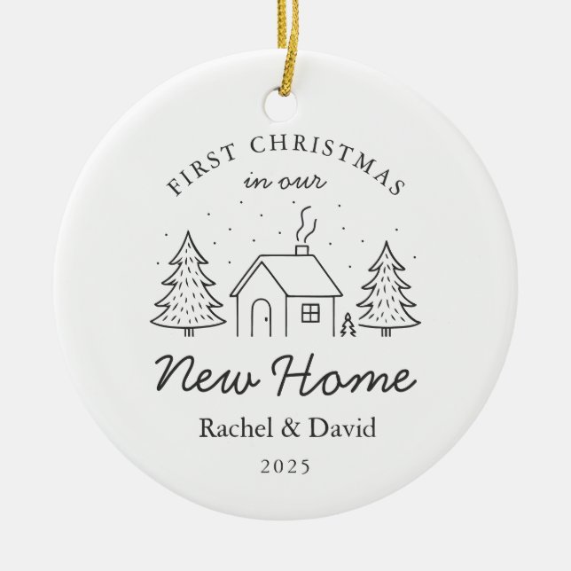 Erste Weihnachten in unserem neuen Zuhause - Minim Keramik Ornament (Vorne)