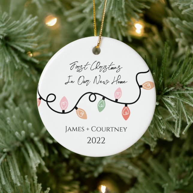 Erste Weihnachten in unserem neuen Zuhause-Ornamen Keramik Ornament (Baum)