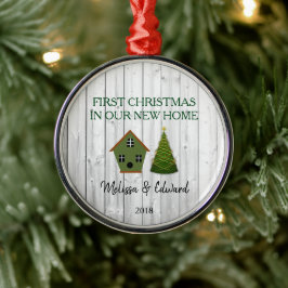 Erste Weihnachten in unserem neuen Zuhause Shiplap Ornament Aus Metall