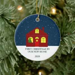 Erste Weihnachten in unserer neuen Zuhause niedlic Keramik Ornament