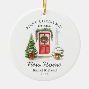 Erste Weihnachten in unserer neuen Zuhause - Rote  Keramik Ornament