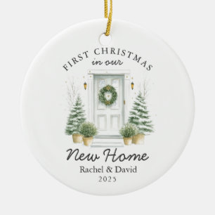 Erste Weihnachten in unserer neuen Zuhause - Rote  Keramik Ornament