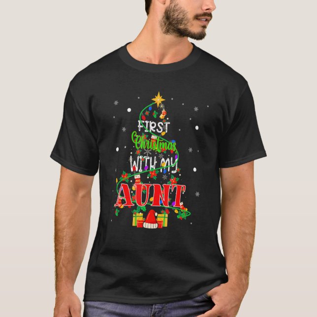 Erste Weihnachten mit meiner Tante Xmas Tree Light T-Shirt (Vorderseite)