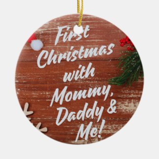Erste Weihnachten mit Mommy Daddy & Me Family Keramik Ornament