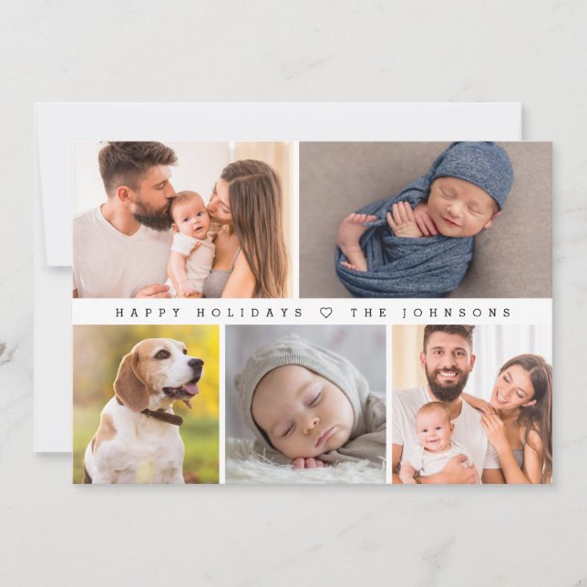 Erste Weihnachten Moderne Foto Collage Happy (Vorderseite)