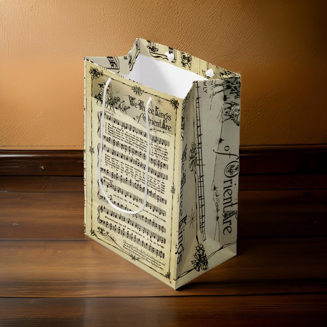 Erste Weihnachten-Musikblatt-Geschenktasche Mittlere Geschenktüte (Von Creator hochgeladen)