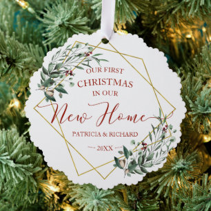 Erste Weihnachten neue Heimat Grünkarte Ornament Karte
