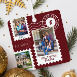 Erste Weihnachten Neue Zuhause Fun Postage Briefma Ornament Aus Metall<br><div class="desc">Spaß und unvergessliche "First Christmas in Our New Zuhause" Metallschmuck. Design bietet unseren lustigen Porto Briefmarke Foto Collage Design. Collage mit 3 Fotos,  um Ihre besonderen Fotos Ihrer Familie und neue Zuhause anzuzeigen. Anpassbarer Text mit Unterschrift,  Jahr,  Adresse und Monogramm. Dieses Ornament wäre ein großartiges Geschenk für ein Hauswärmespiele.</div>
