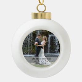 Erste Weihnachten Verheiratet als Herr & Mrs. Keramik Kugel-Ornament