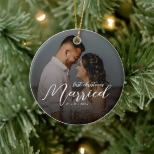 Erste Weihnachten Verheiratete Frau Newlywed Keramik Ornament