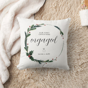 Erste Weihnachten Verlobten Personalisierten Coupl Kissen