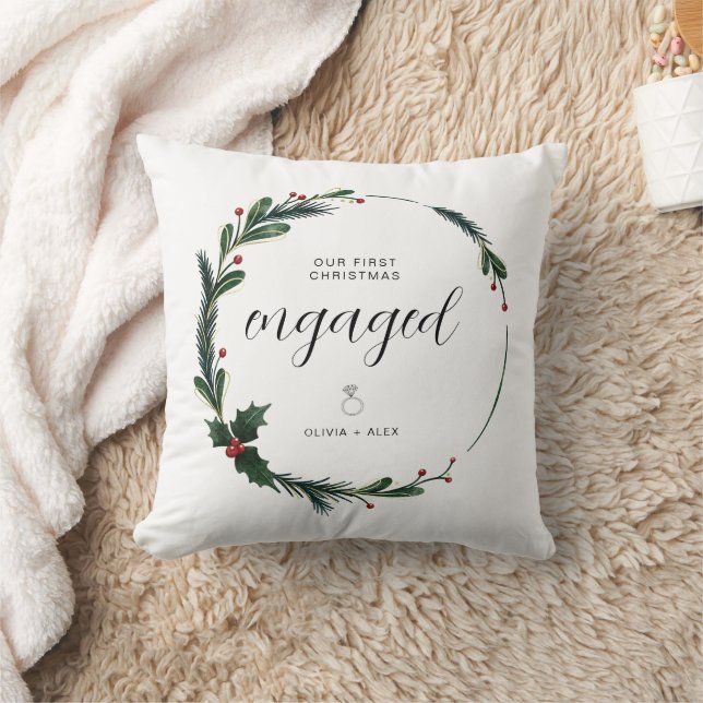 Erste Weihnachten Verlobten Personalisierten Coupl Kissen (Decke)