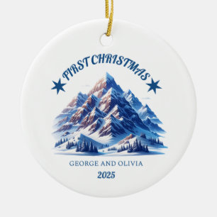 Erste Weihnachten von George und Olivia Keramik Ornament