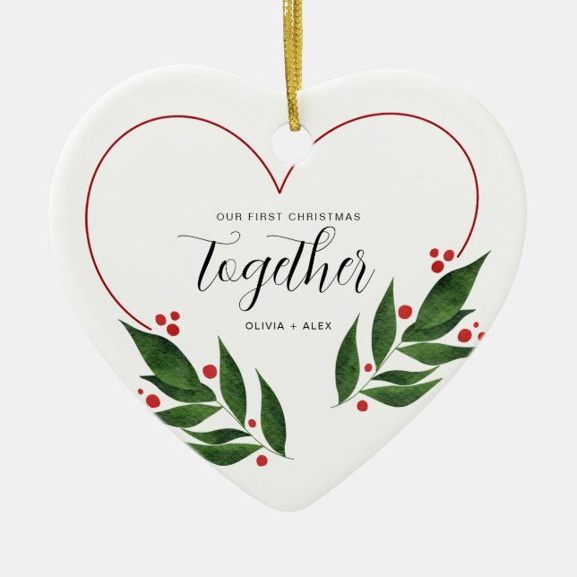 Erste Weihnachten - Weihnachtsgeschenk für das Paa Keramik Ornament (Vorne)