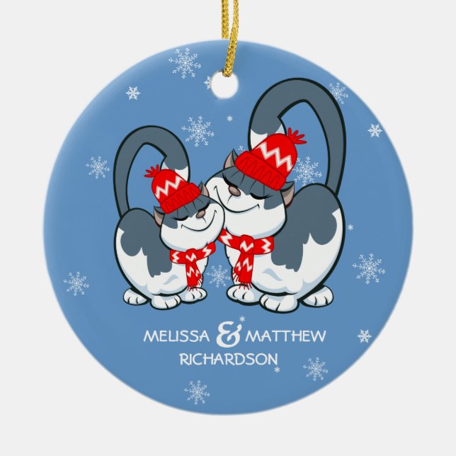 Erste Weihnachten zusammen.Custom Christmas Keramikornament (Vorne)