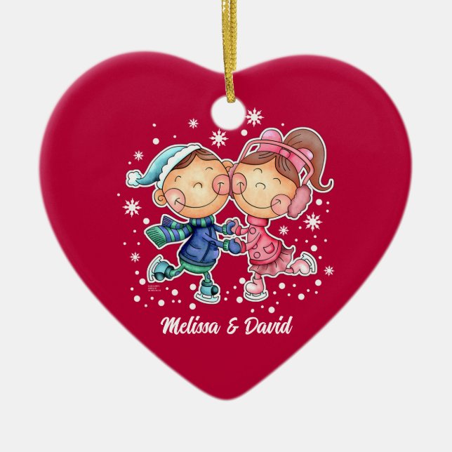 Erste Weihnachten zusammen. Custom Keramikornament (Vorne)