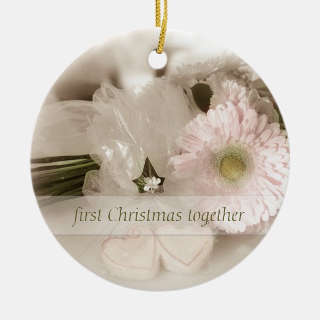 Erste Weihnachten zusammen - Hochzeit Keramik Ornament (Vorne)