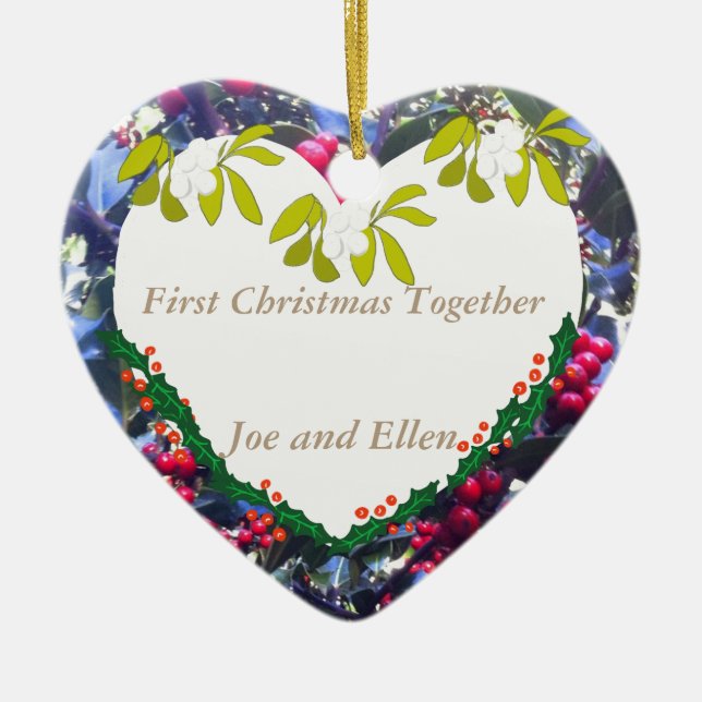 Erste Weihnachten zusammen Keepake Keramik Ornament (Vorne)