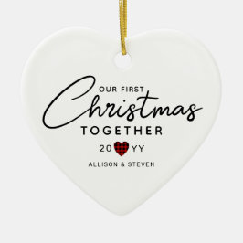 Erste Weihnachten zusammen Modernes Personalisiert Keramik Ornament