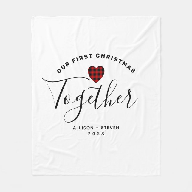 Erste Weihnachten zusammen Rustikal Personalisiert Fleecedecke (Vorderseite)