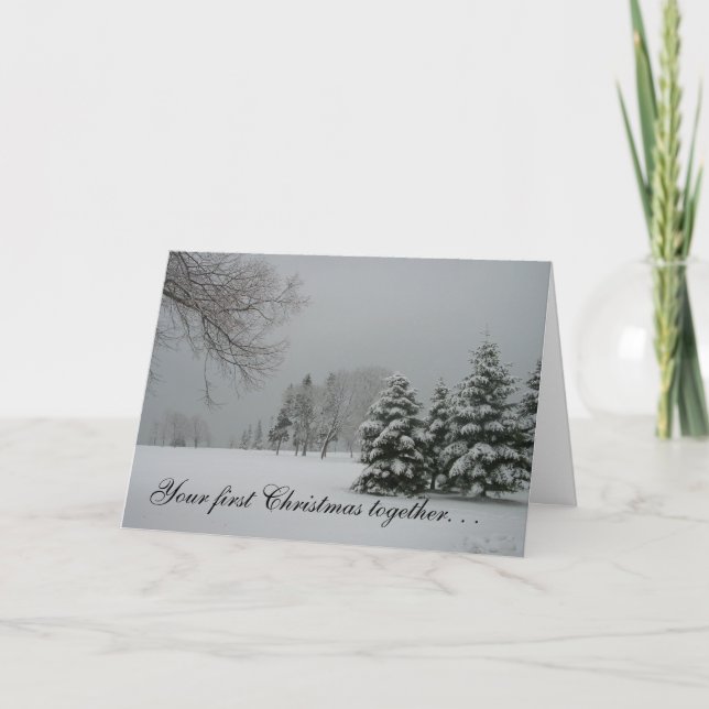 Erste Weihnachtenc$zusammenwinter Landschaft Feiertagskarte (Vorderseite)