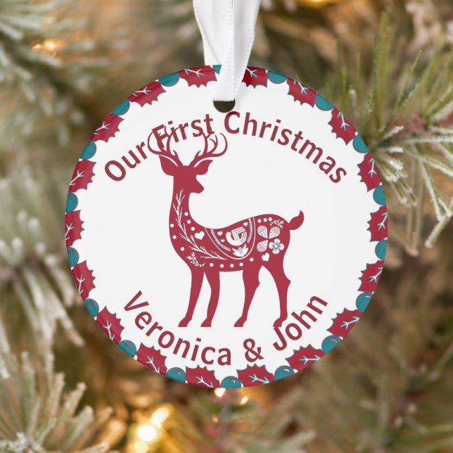 Erste Weihnachts-Custom-Nordic Rentier Skandinavie Ornament (Baum)