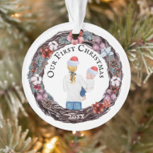 Erste Weihnachts-Single Mutter Weihnachtsmannmütze