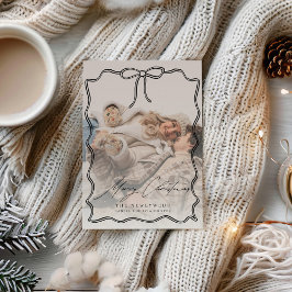 Erste Weihnachts Verheiratet Bow Foto Weihnachten