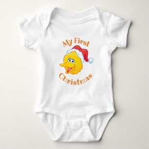 Erste Weihnachts-Weihnachtsmannmütze Big Bird Baby Strampler