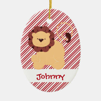 Erste Weihnachtsbaby-Löwe-Gewohnheit Keramikornament